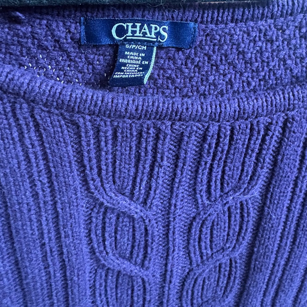 Chaps Women's Deep Purple Cable Knit Sweater